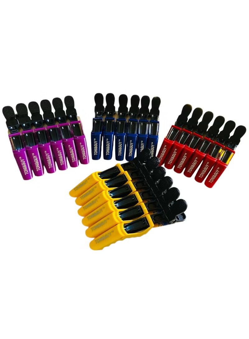 6 قطع مشابك شعر كبيرة – كلابات شعر بلاستيك بتثبيت قوي لتقسيم وتصفيف الشعر أثناء السيشوار والكيرلي – مانعة للانزلاق – متعددة الألوان - Image 2